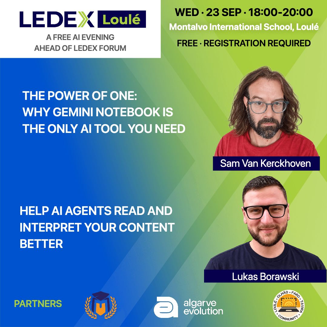 LEDEX Loulé, a free AI evening ahead of LEDEX Forum, 23 September 2026