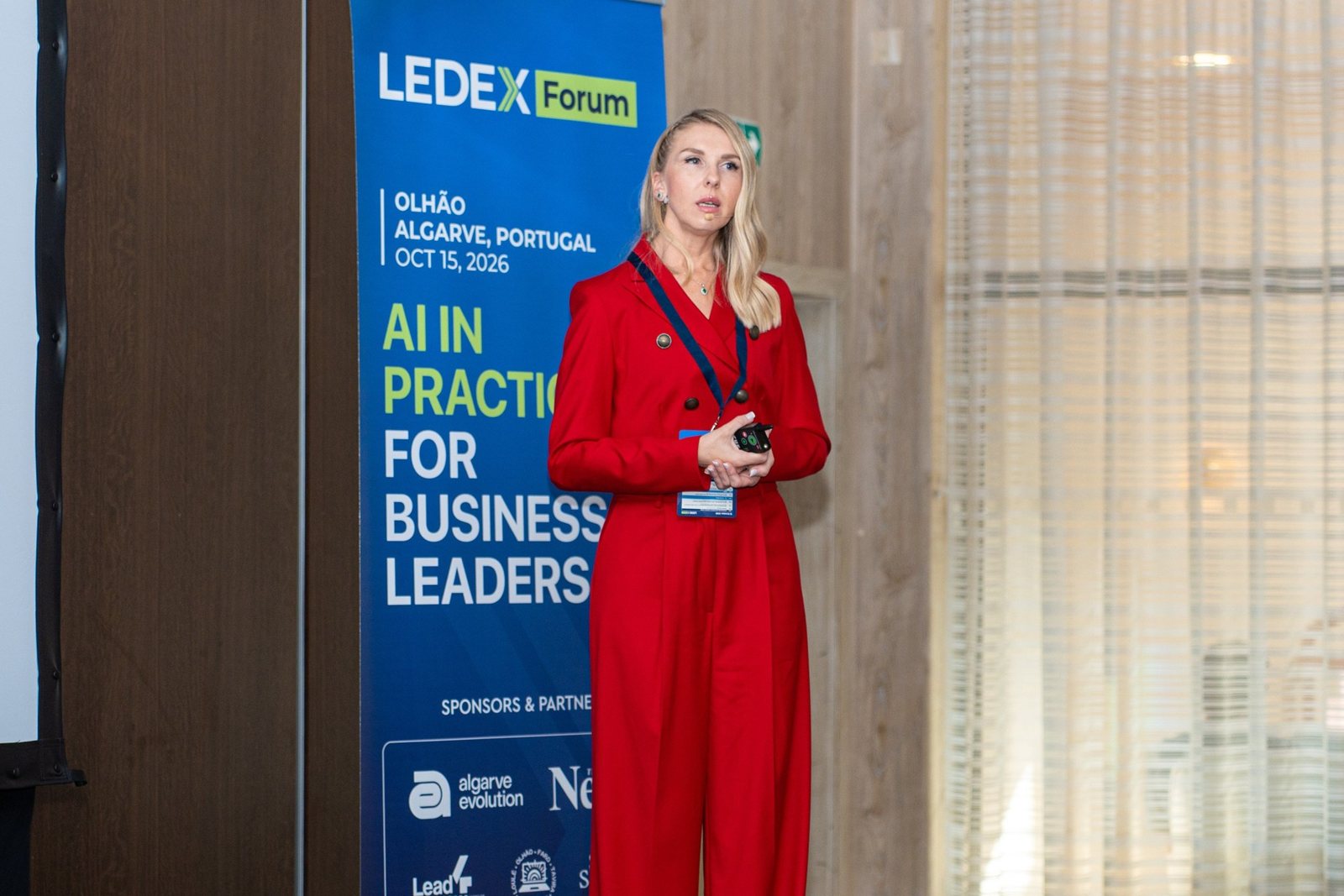 A speaker presenting at LEDEX Forum 2026